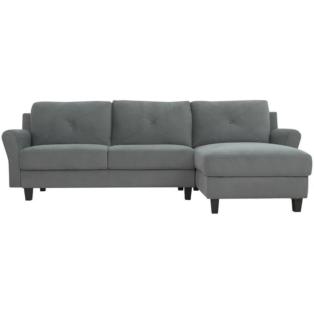 Gray Sectional with Rolled Arms Q9035