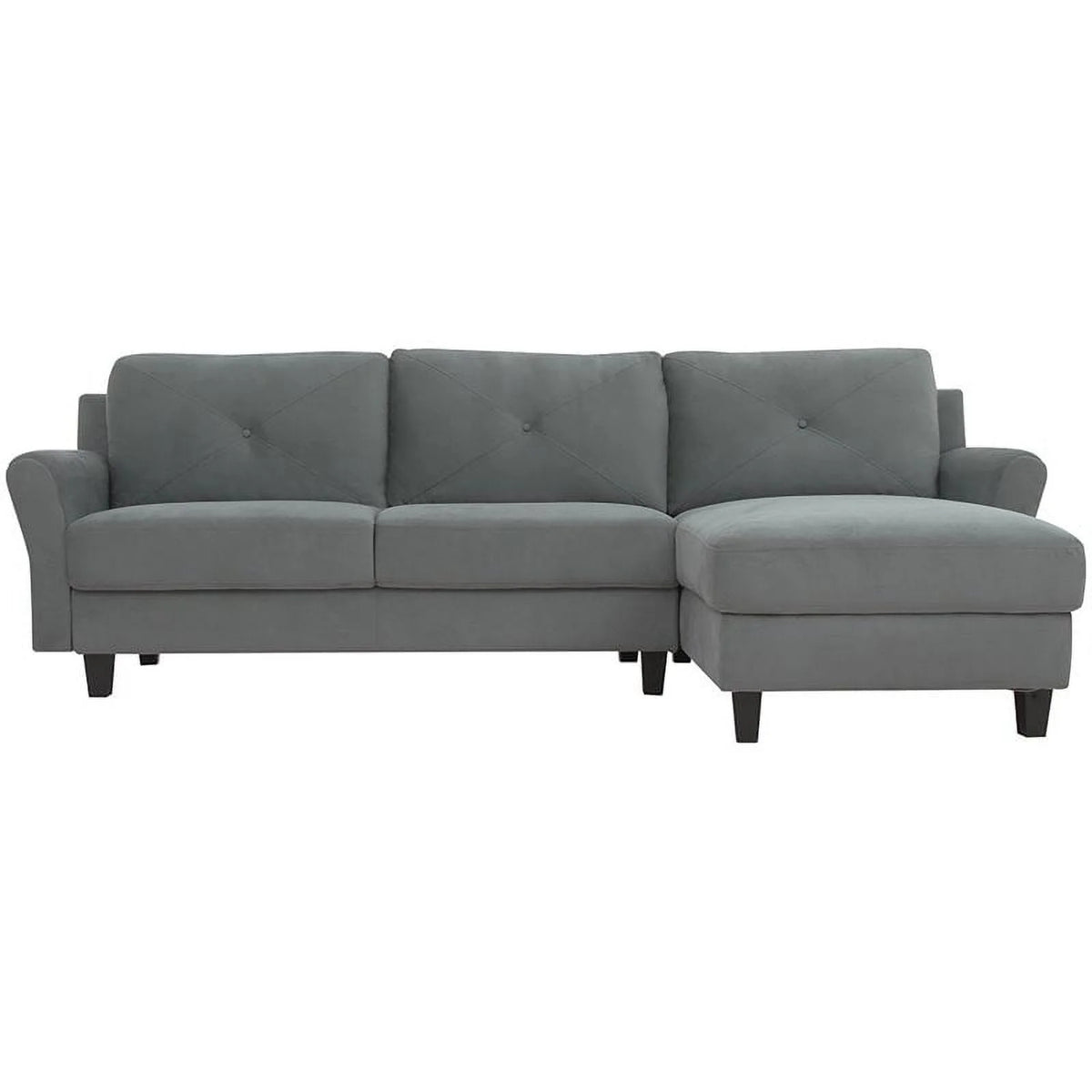 Gray Sectional with Rolled Arms Q9035