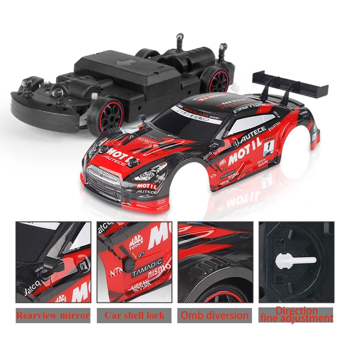 1/16 4WD RC Drift Car with 6 Battery and Drift Tire I71705