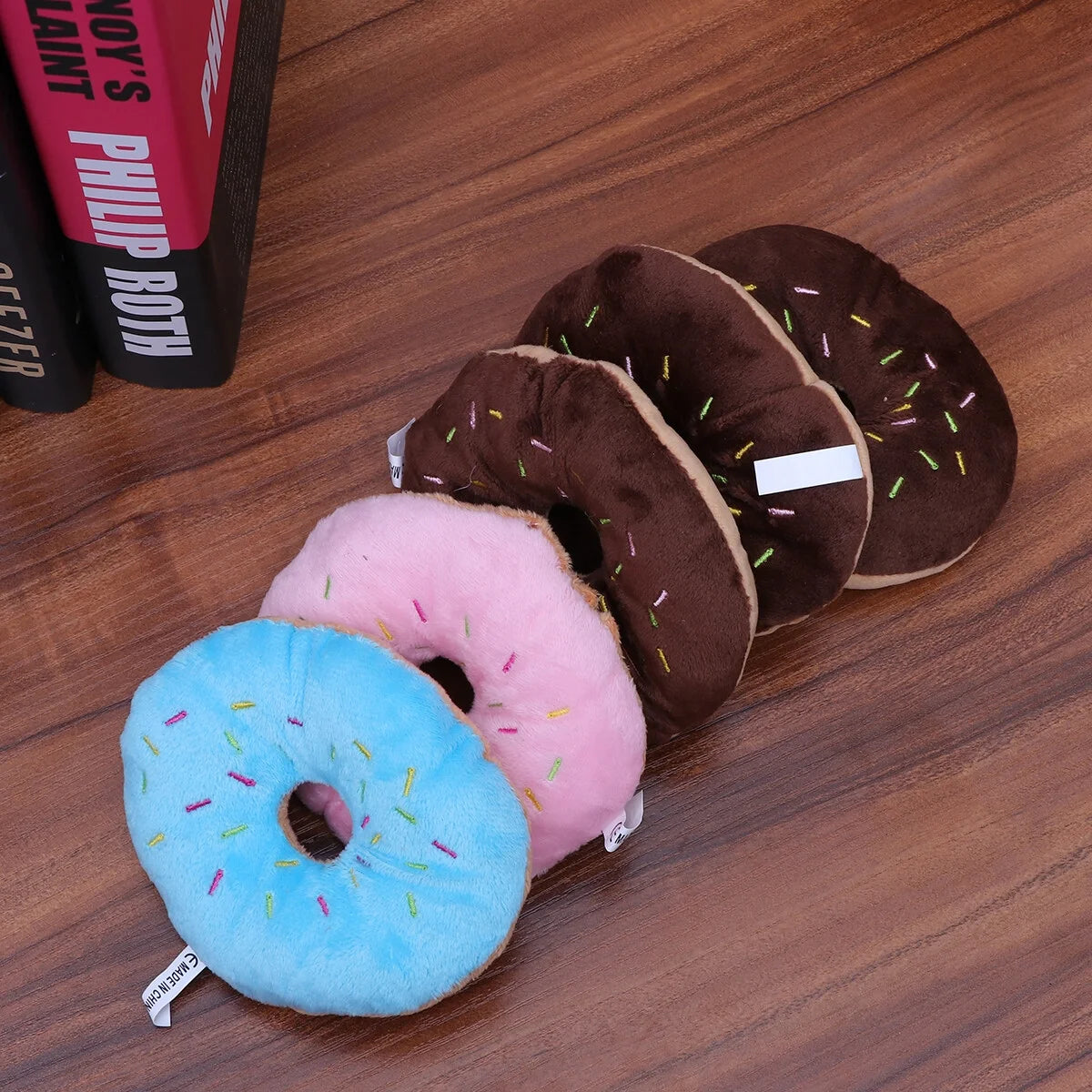 Squeaky Plush Donut Dog Toy K121