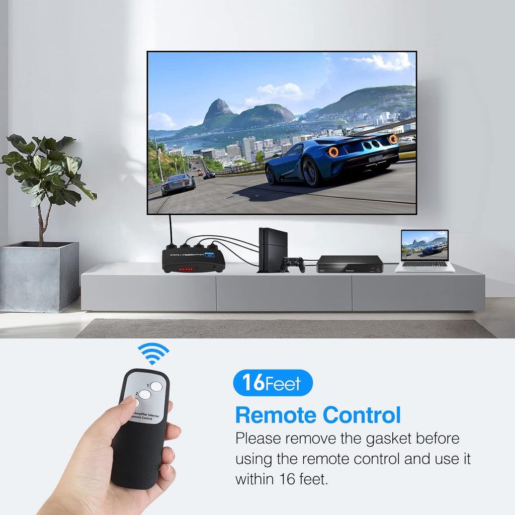 HDMI 2.1 Switch 3 in 1 Out with Remote Control Pack of 2 U94232