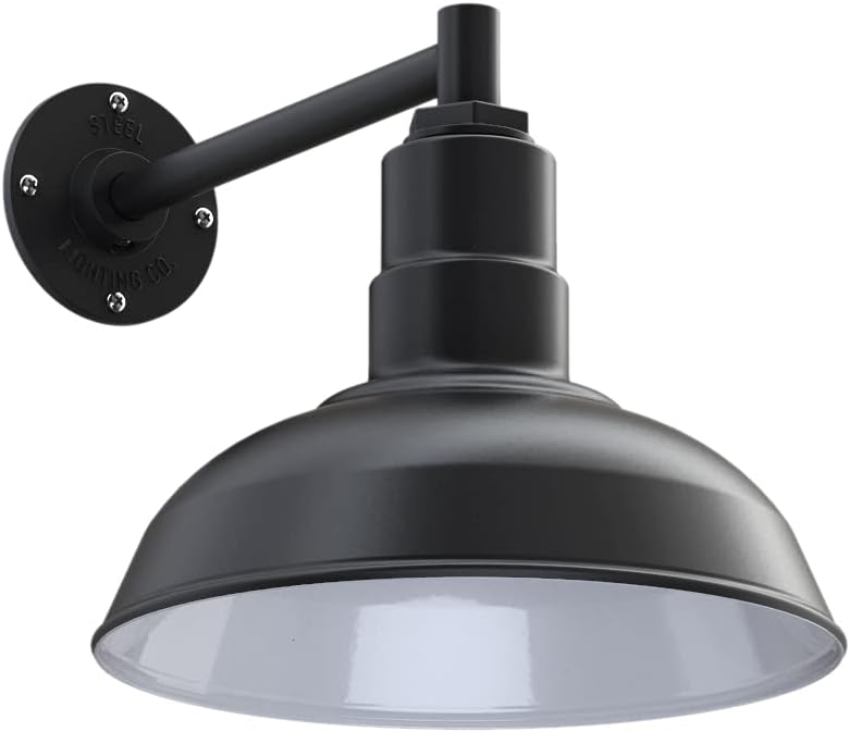 Matte Black Gooseneck Barn Light D103