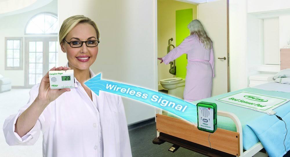 20 x 30 in. Wireless Fall Monitor with Corded Bed Weight-Sensing Pad & LCD Pager System F50612