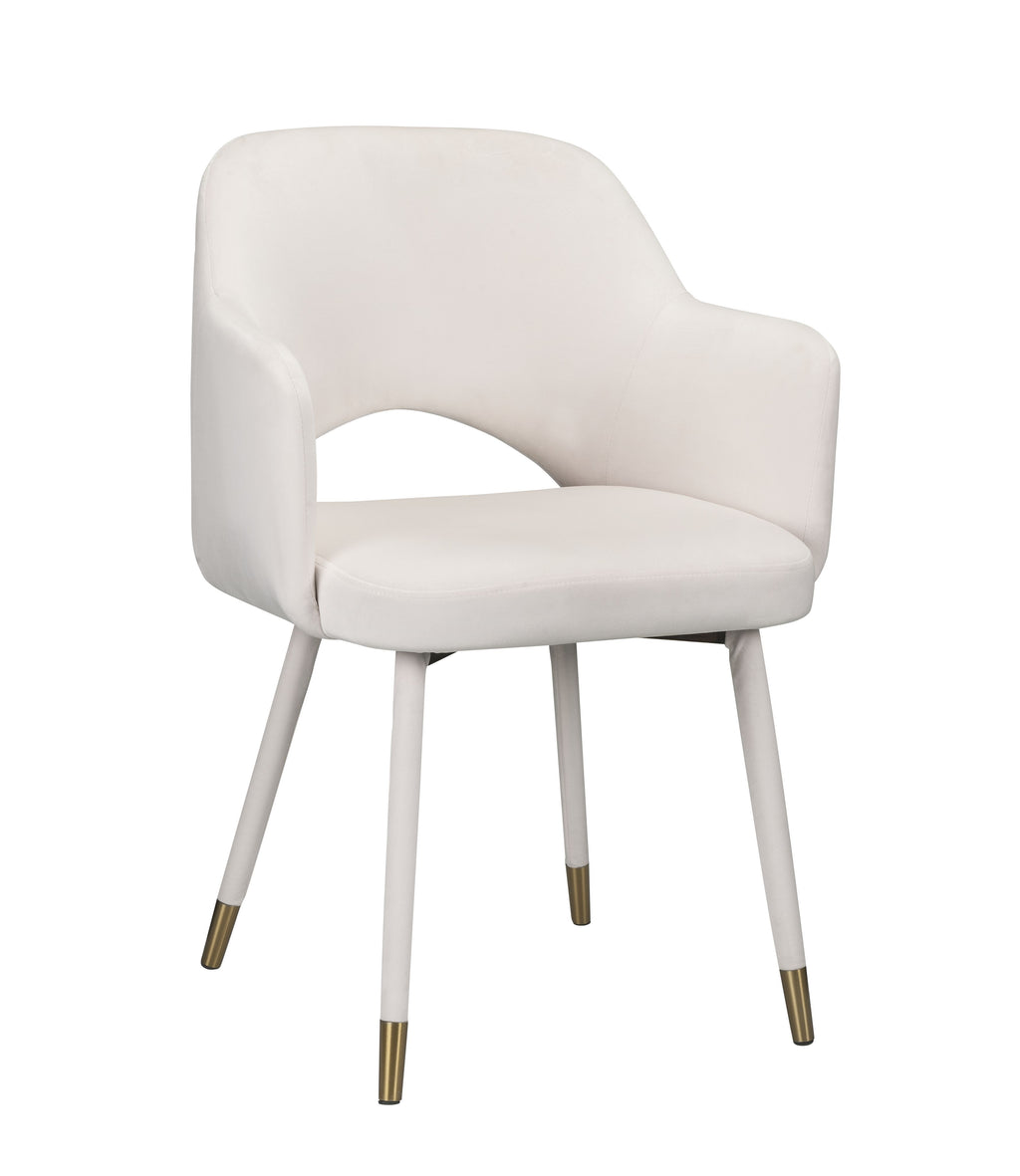 Cream Velvet Accent Chair Q4101