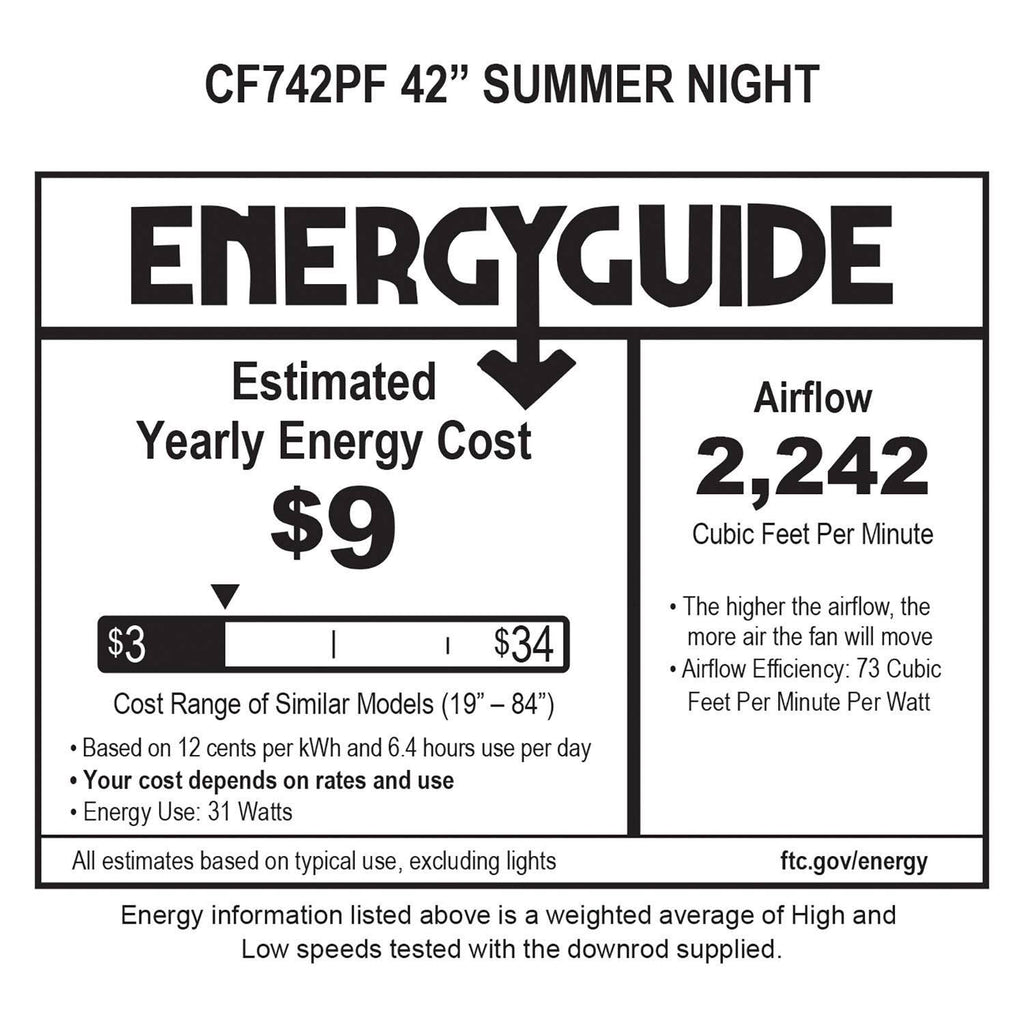 42 in White Ceiling Fan T21151