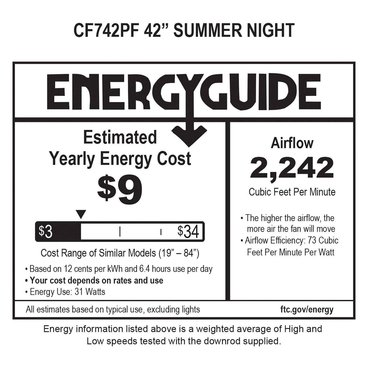 42 in White Ceiling Fan T21151