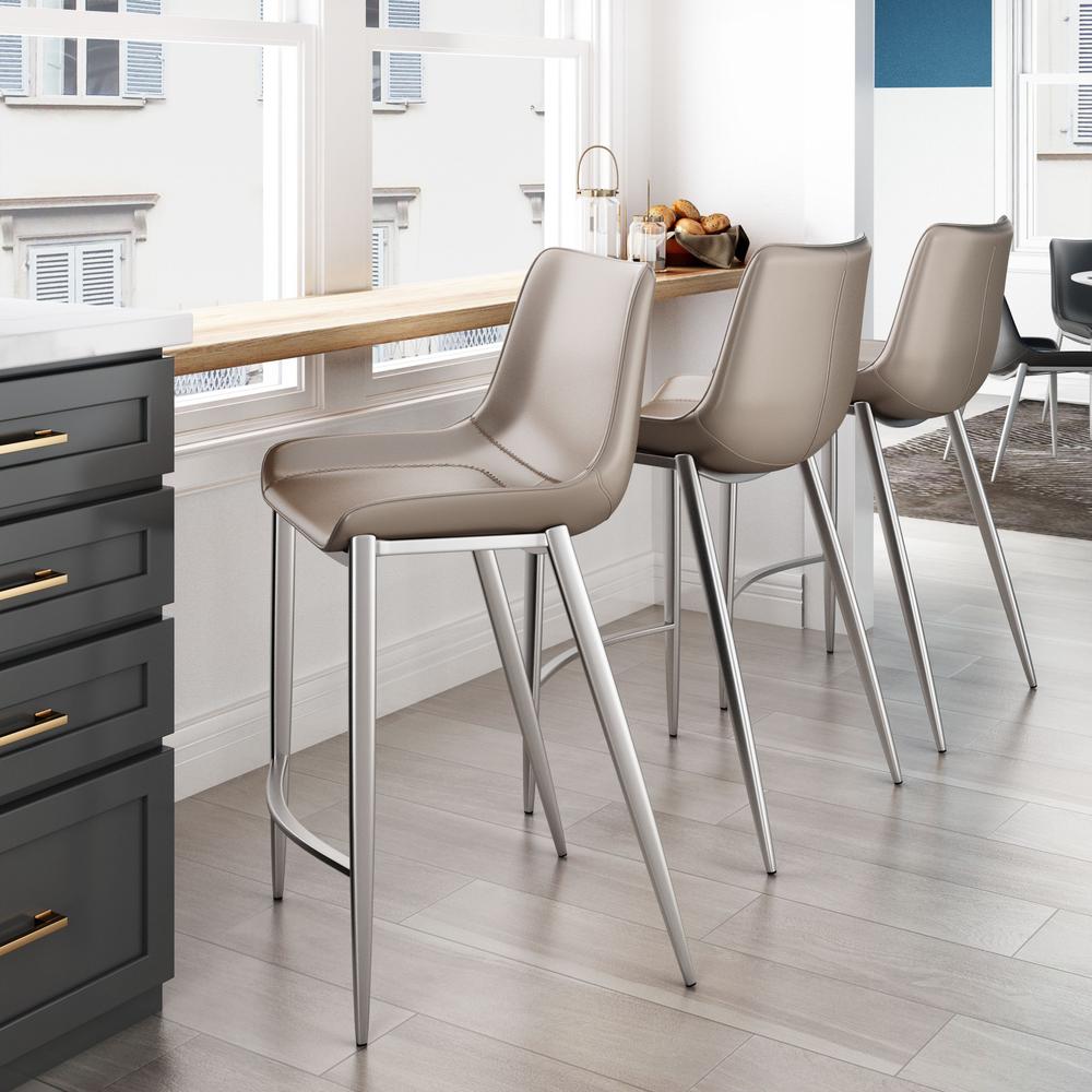 Gray Faux Leather Counter Chairs Z119