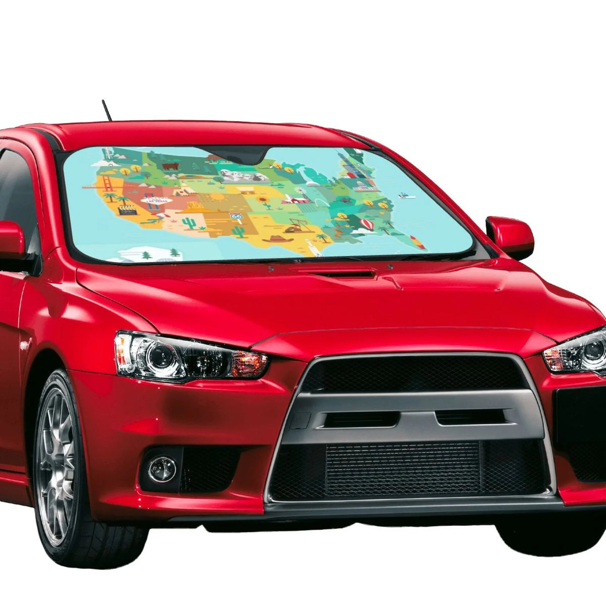 Windshield Sun Shade with Famous Landmarks L6333