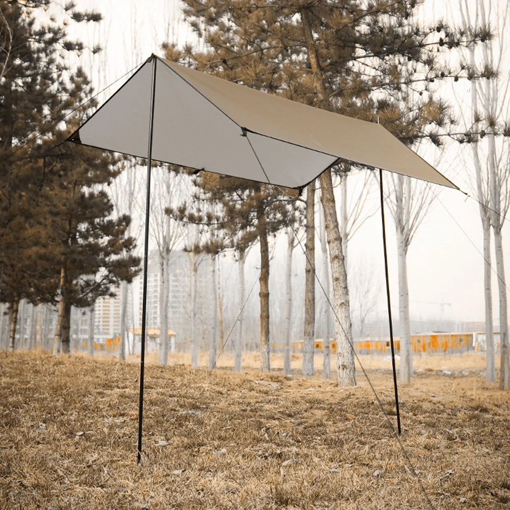 Camping Awning Tarp with Poles Waterproof Sun Shade Q4108