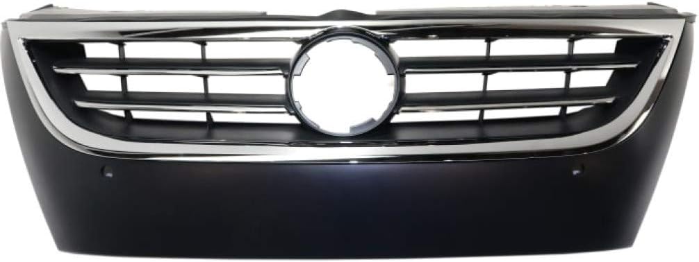 Primed Black Plastic Grille Assembly with Chrome Molding and Distance Sensor Hole Q1622