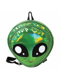 Green Alien Head Vinyl Backpack I357977