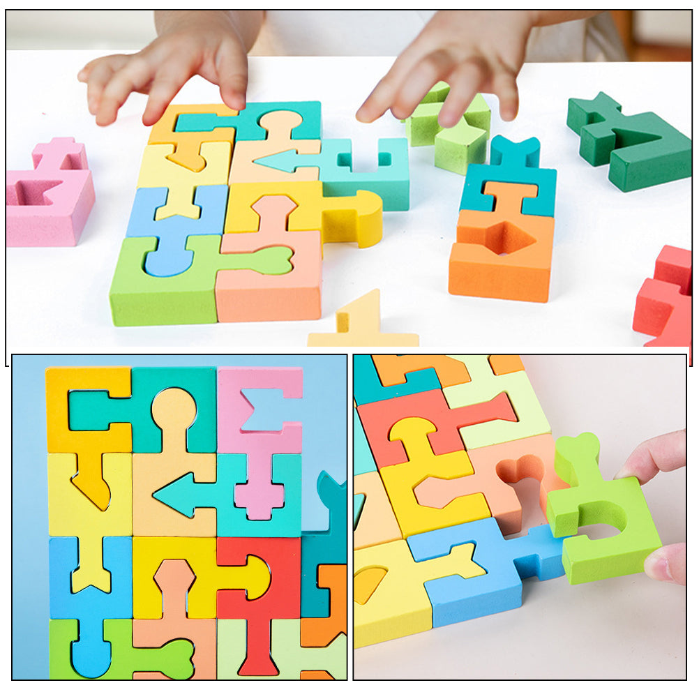 Wooden Shape Matching Blocks Puzzle C777419