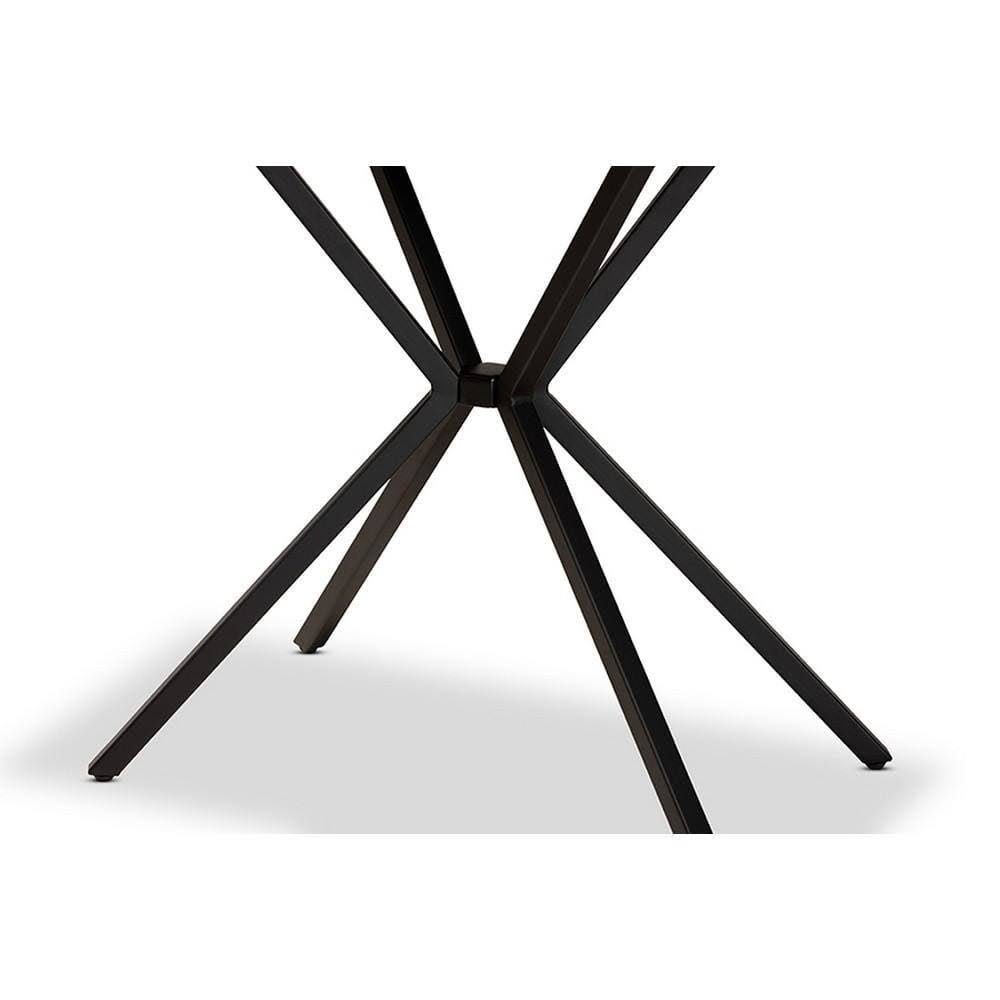 Walnut Finished Wood and Black Finished Metal Console Table A4458