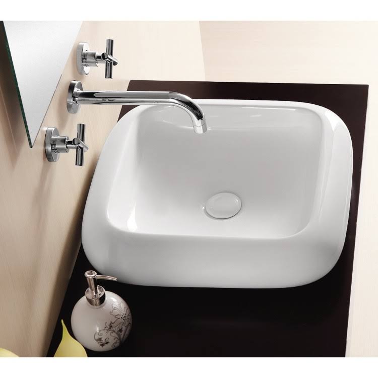 Ceramic Square Vessel Bathroom Sink W2739