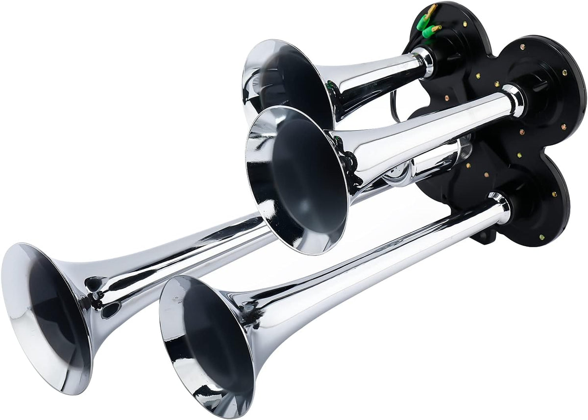 150DB Train Horns Kit with 120 PSI 12V Compressor and Gauge E361
