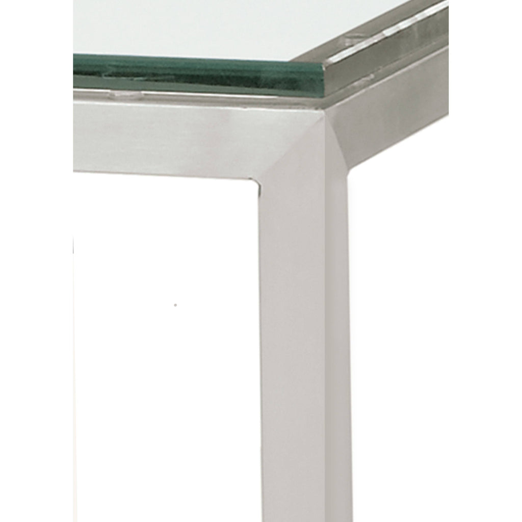 Smoke Tempered Glass Console Table with White Base K541