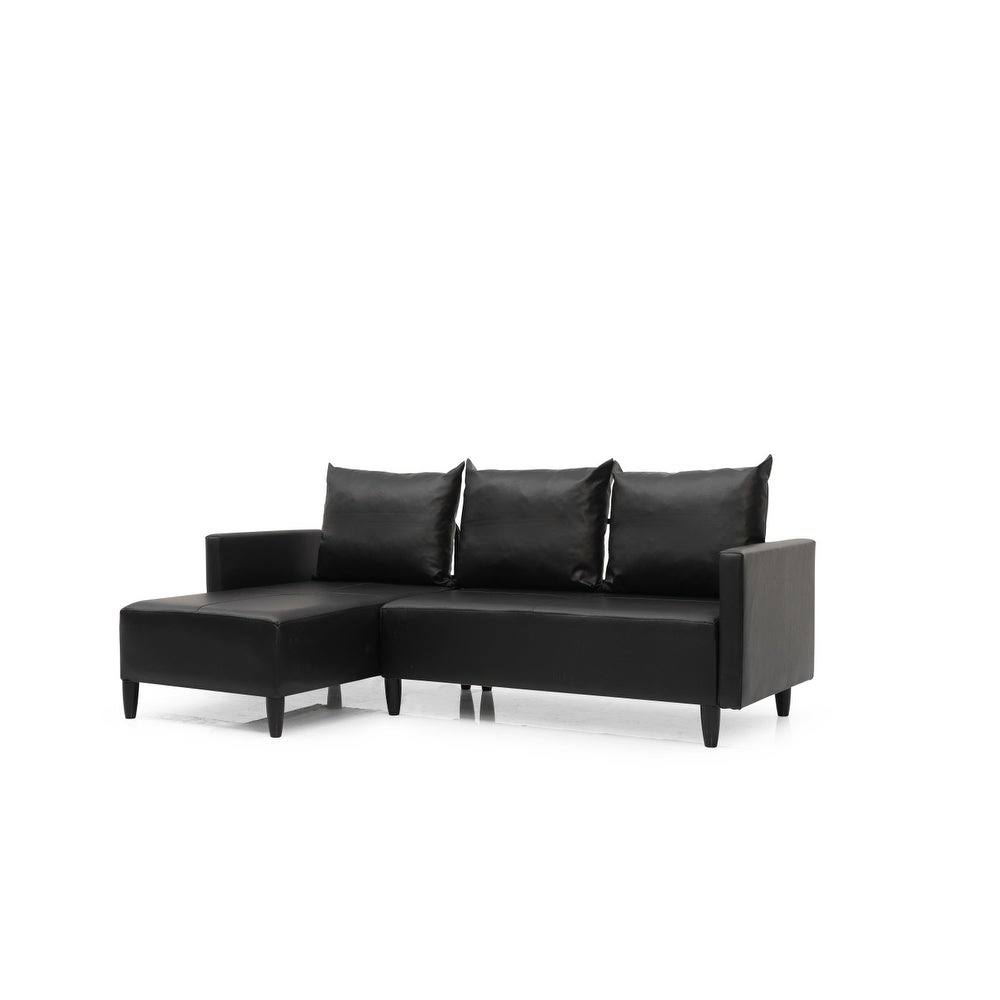 Contemporary Faux Leather Reversible Sectional S4715