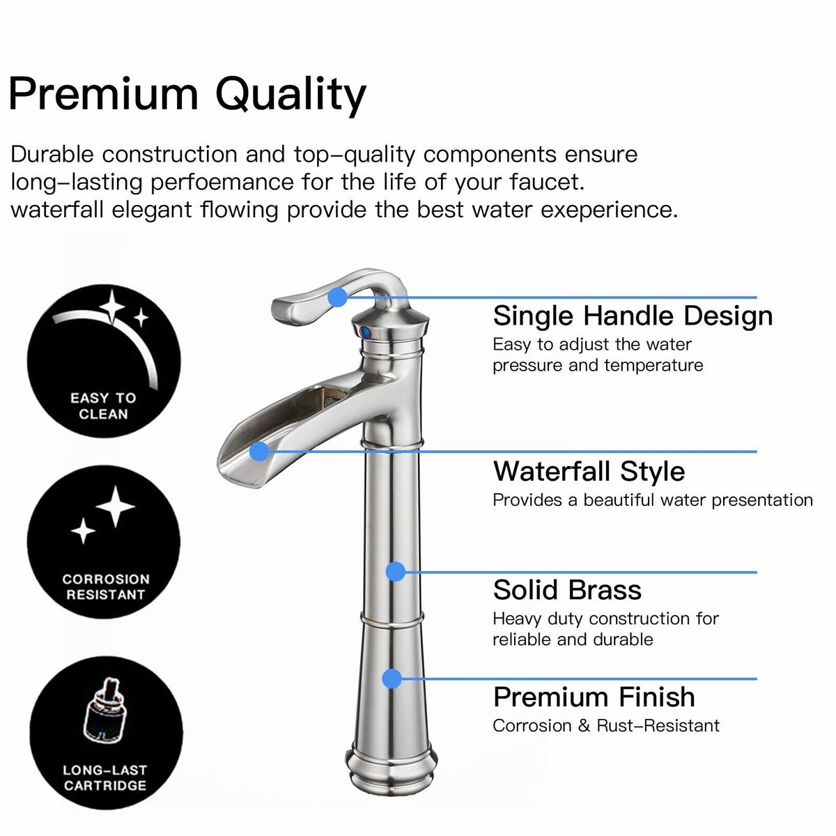Oil Rubbed Bronze Vessel Sink Faucet with Pop Up Drain C355975