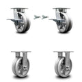 6x22 V Groove Semi Steel Caster with Side Lock Brake W384736