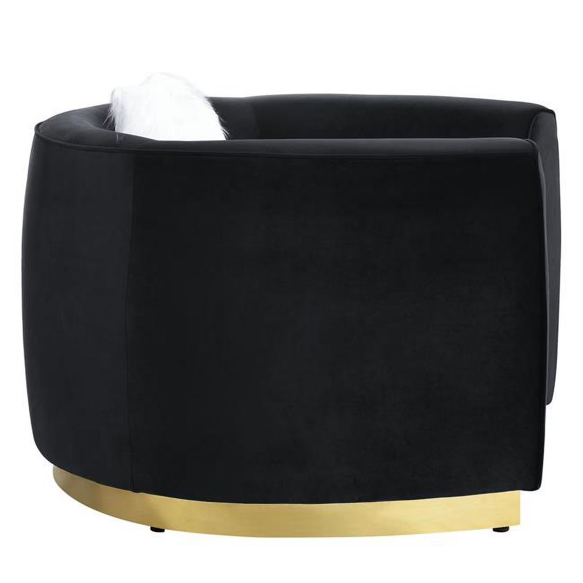 Black Velvet Curved Love Seat Sofa C486927