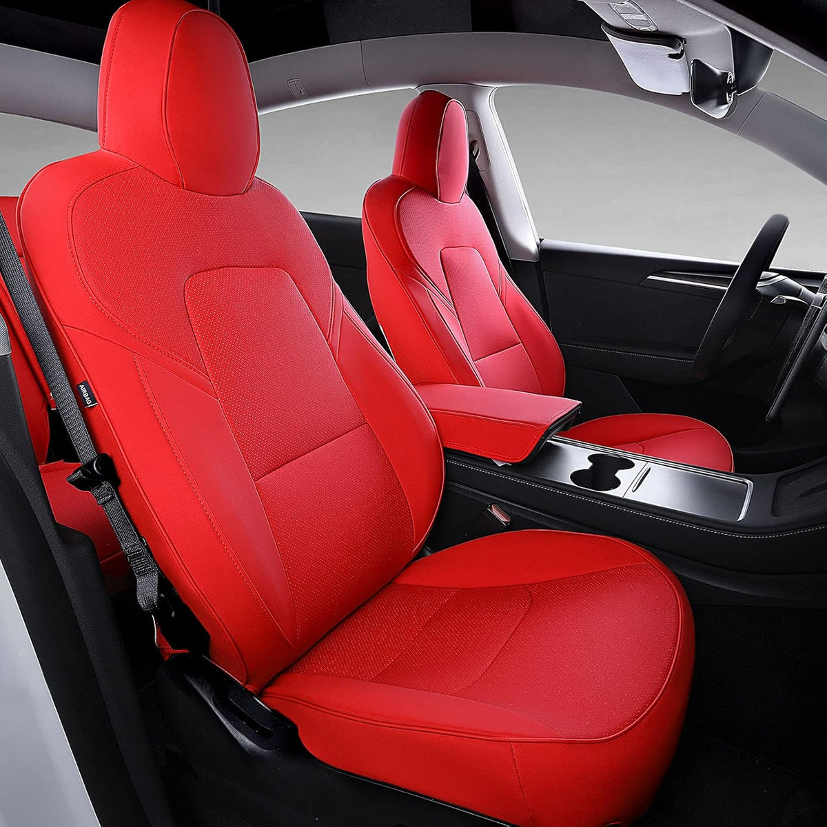 White Nappa Leather Car Seat Cover A8899