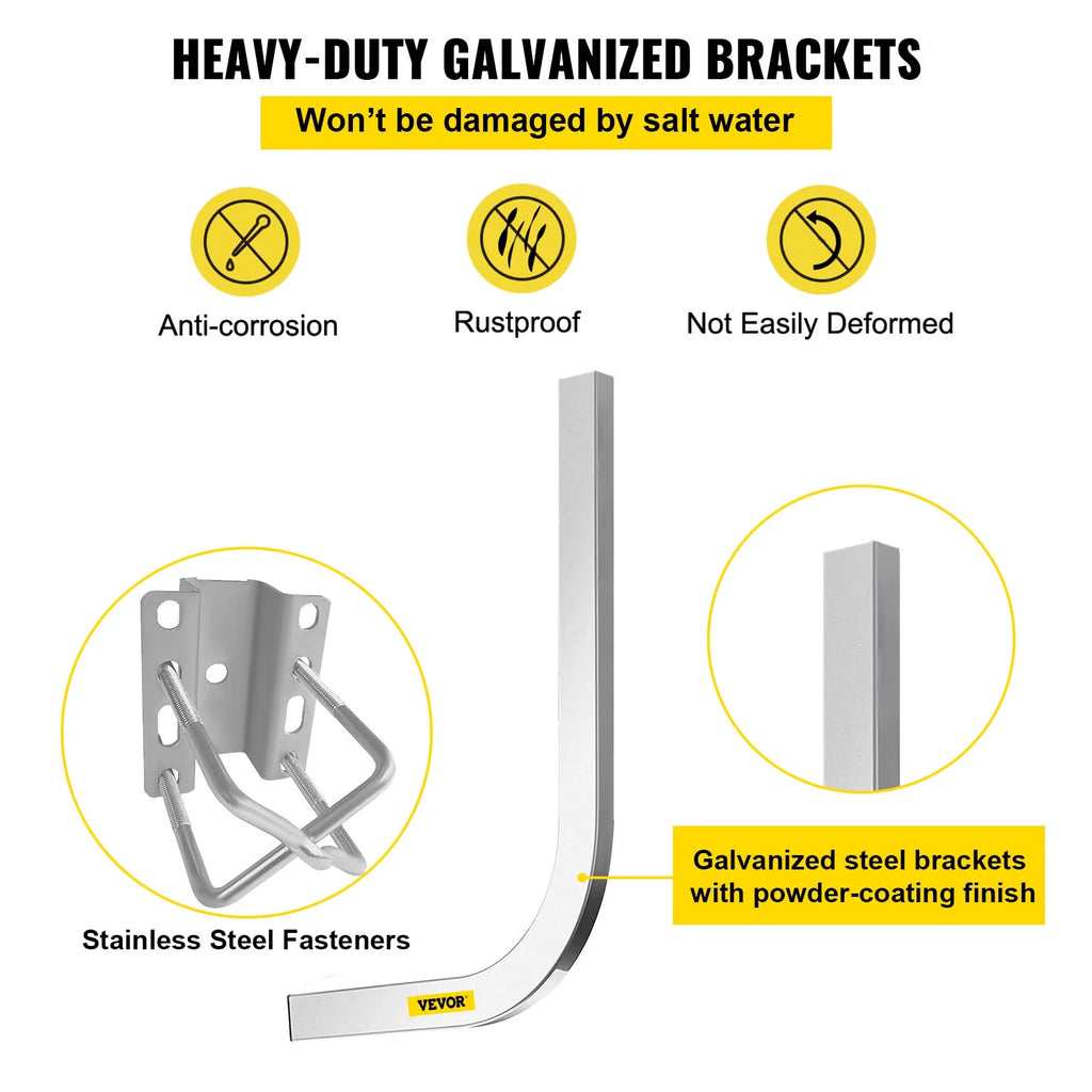 Boat Trailer Guide-on, 60", One Pair Galvanized Steel with PVC Tube Covers A5173