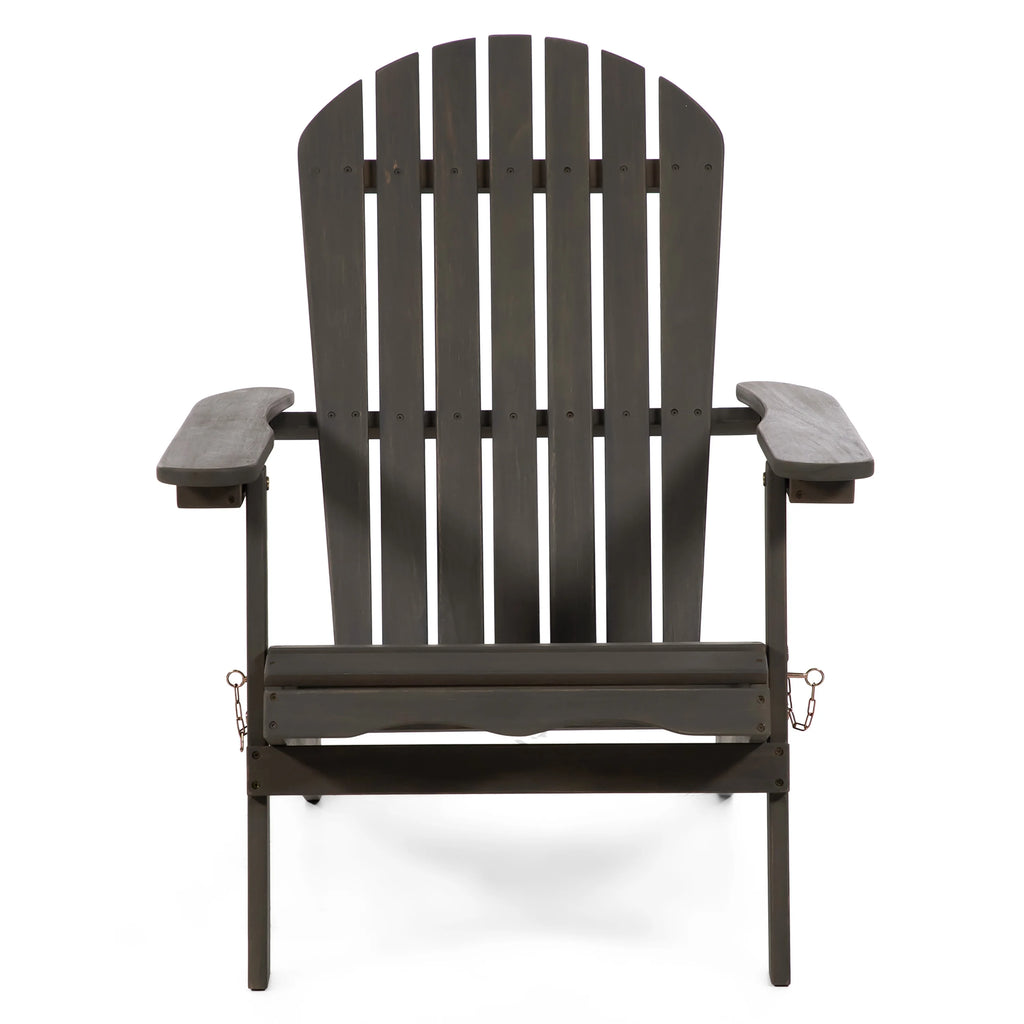Weathered Gray Wood Foldable Patio Adirondack Chair Z121133