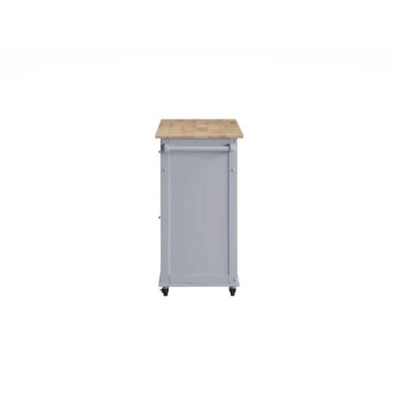Kitchen Island Storage Cart with Natural Finish Top X6618