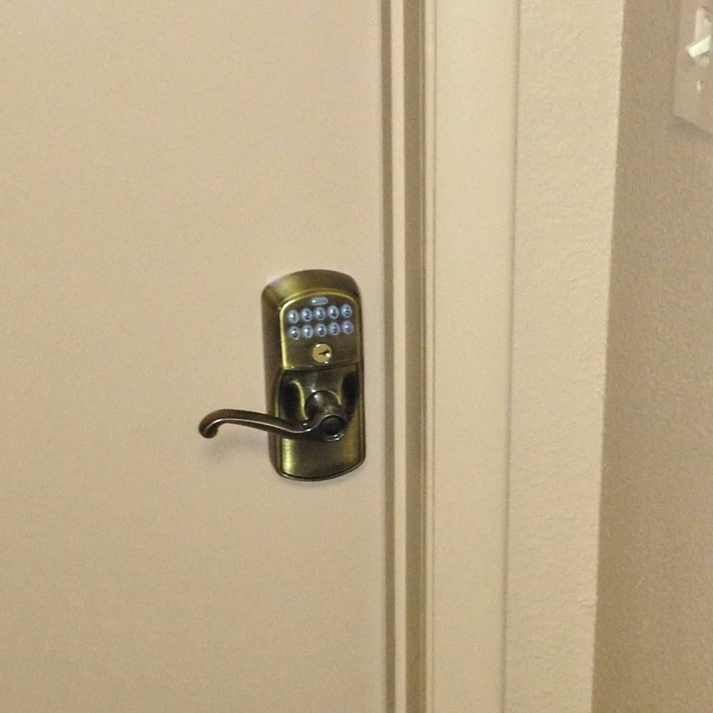 Satin Nickel Keypad Entry Lever with Flex Lock R183772