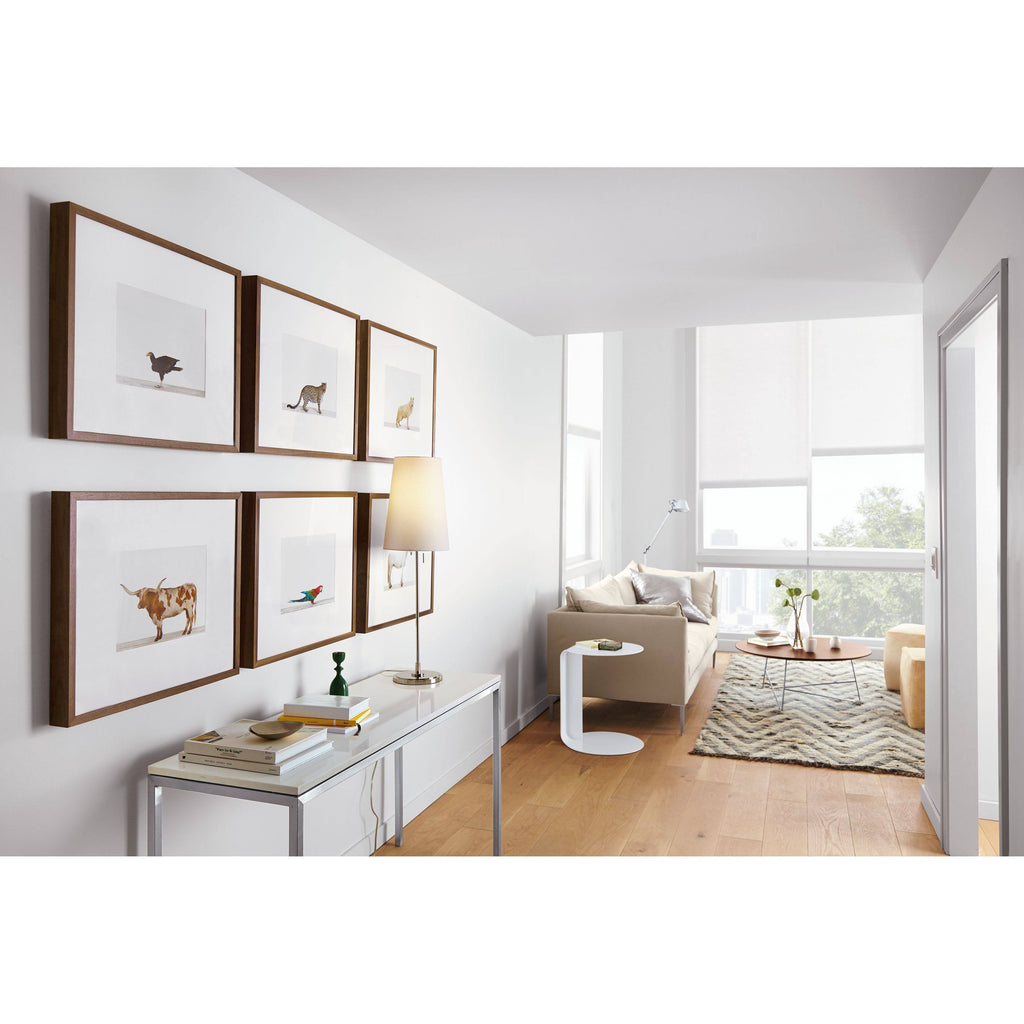Smoke Tempered Glass Console Table with White Base K541