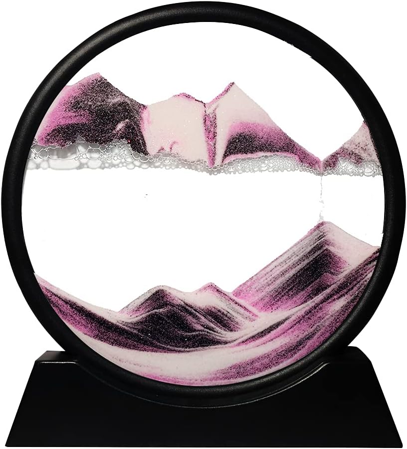 Green 7inch Round Glass 3D Deep Sea Sand Art Desktop Art, Pack of 2 C485768