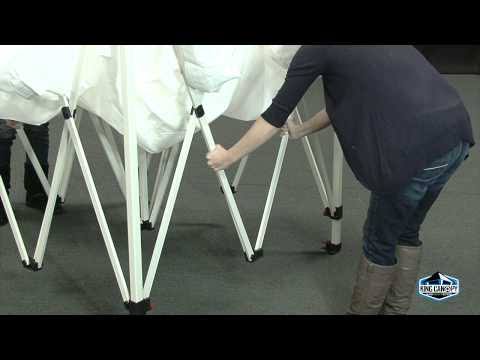 10 x 15 ft. White Instant Pop Up Tent with Blue Cover A1873