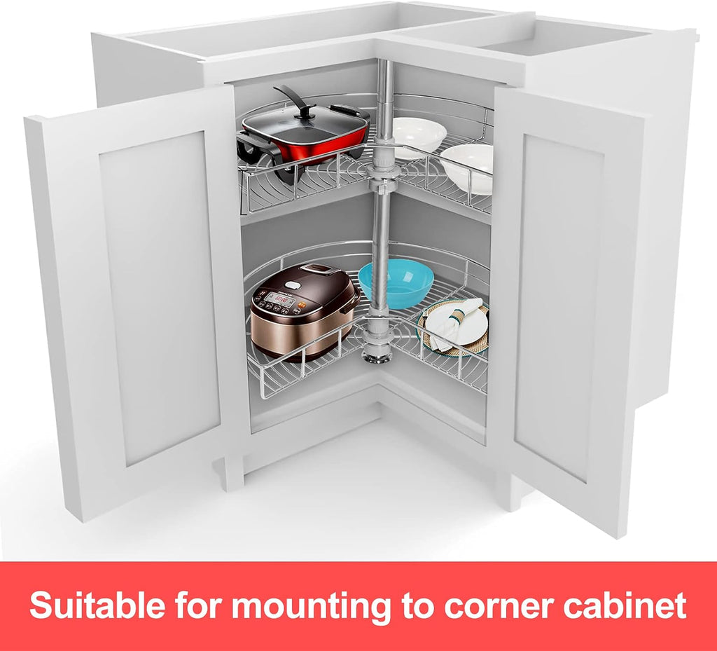 28 Kidney Chrome 2 Shelf Rotating Storage Rack I600