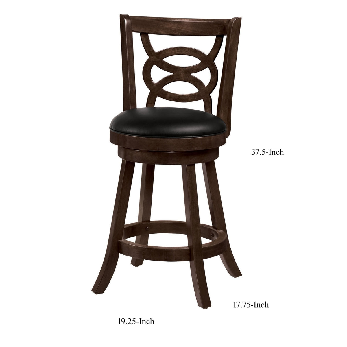 Swivel Counter Height Stools with Upholstered Seat Cappuccino (Set of 2) D2743