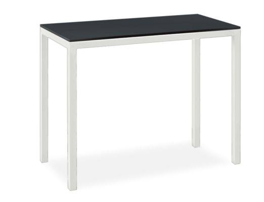 Smoke Tempered Glass Console Table with White Base K541