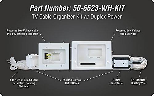 Flat Panel TV Cable Organizer Kit with Power Solution S164760