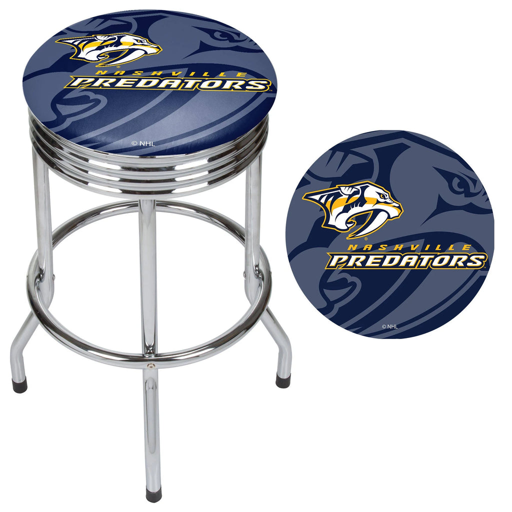 Chrome Ribbed Bar Stool G37700