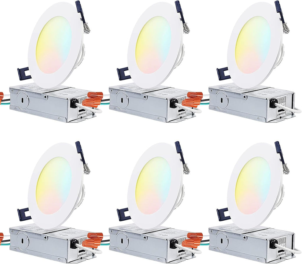 4 Inch 10.5W Ultra-Thin LED Recessed Light, Pack of 6 U817