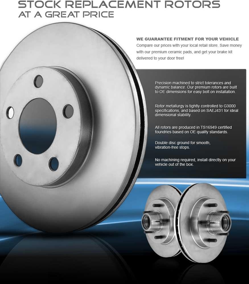 Premium OE 5 Lug Brake Disc Rotors + Metallic Brake Pads N789648