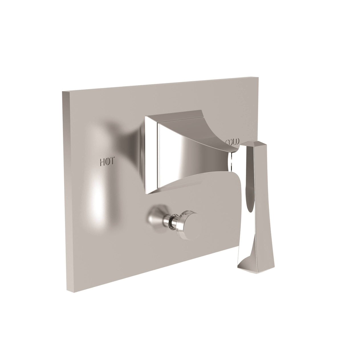 Polished Nickel Tub and Shower Diverter Plate with Lever Handle M814