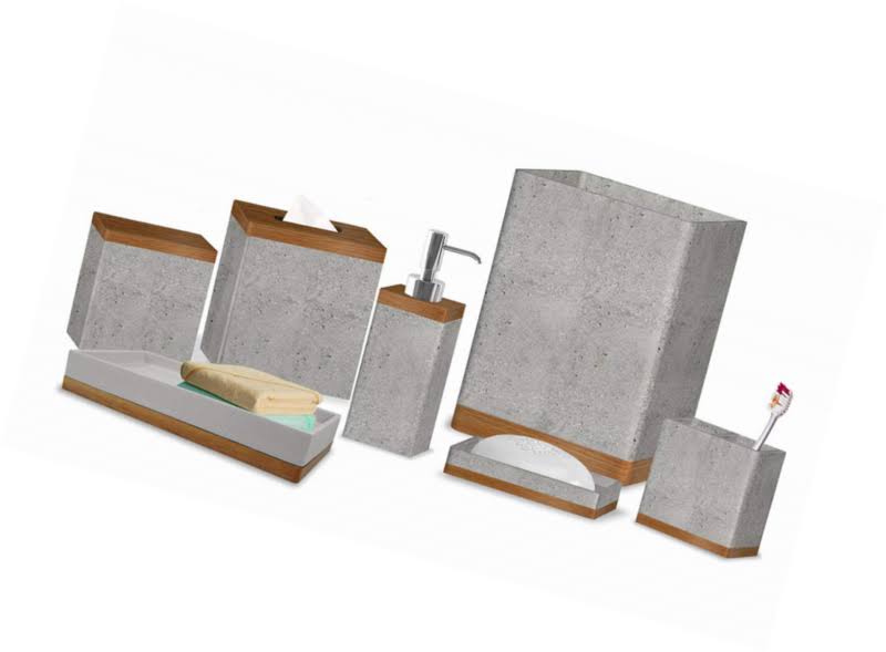 Grey Concrete 7pc Bath Set G4646