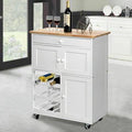 White Rolling Kitchen Cart A668