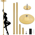 Gold Height Adjustable Spinning Static Dance Pole E815278
