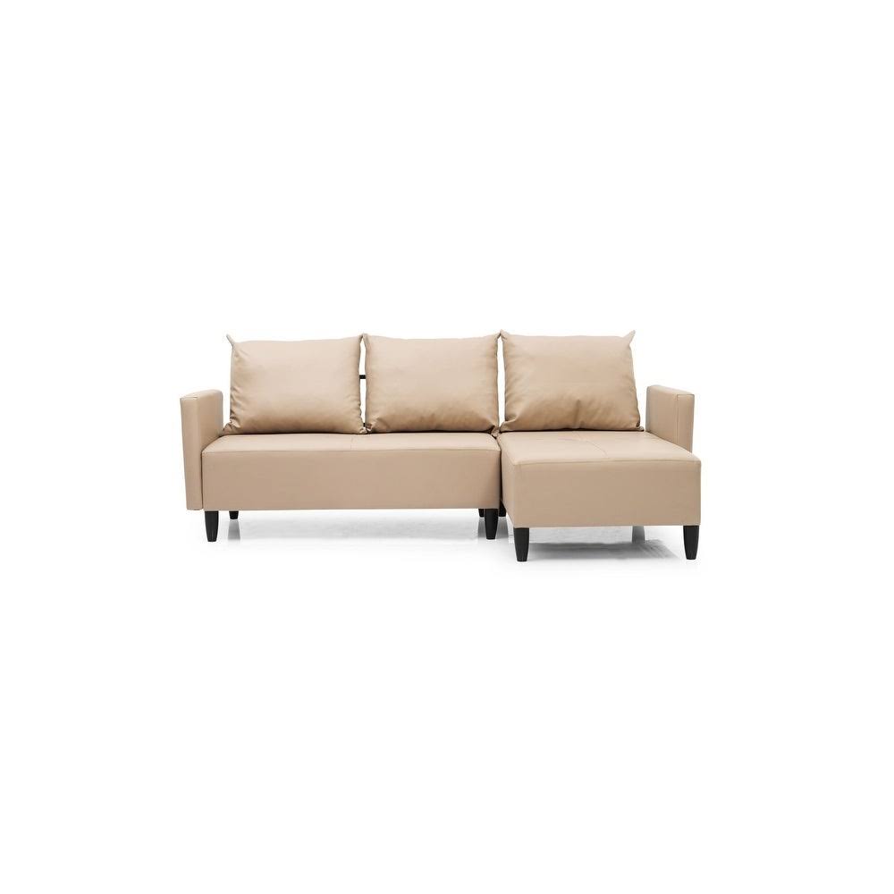Contemporary Faux Leather Reversible Sectional S4715