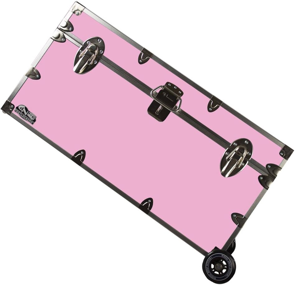 Large 32 x 18 x 16.5 Inches Lockable Footlocker with Wheels X2523