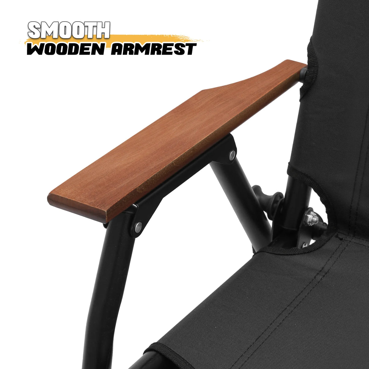 Folding Double Camping Chair with Armrest, 2-Person, Black A57445
