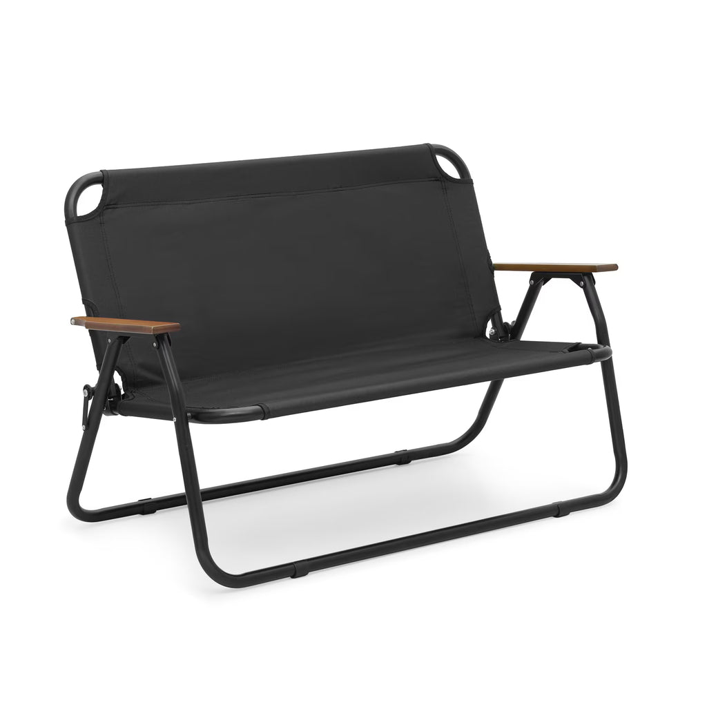Folding Double Camping Chair with Armrest, 2-Person, Black A57445