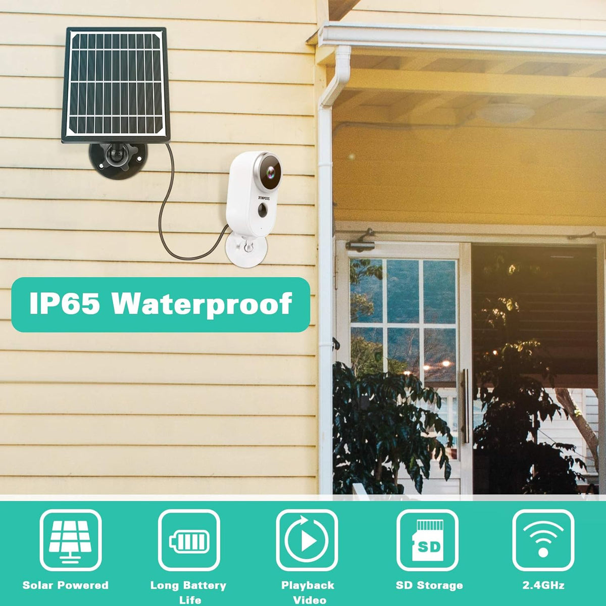 1080P Solar Powered Outdoor Security Camera System with Night Vision S380421