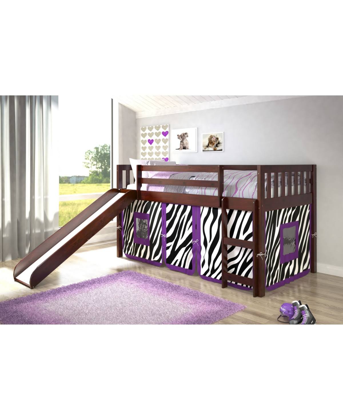 Cappuccino Low Loft with Zebra Tent Kit Y13267