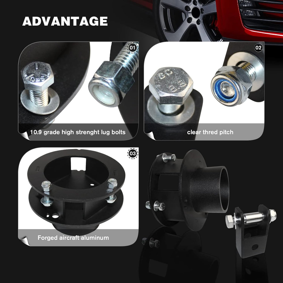 2.5 Front Leveling Lift Kit for Ram 2500 3500 4WD with Shock Relocation Brackets K193